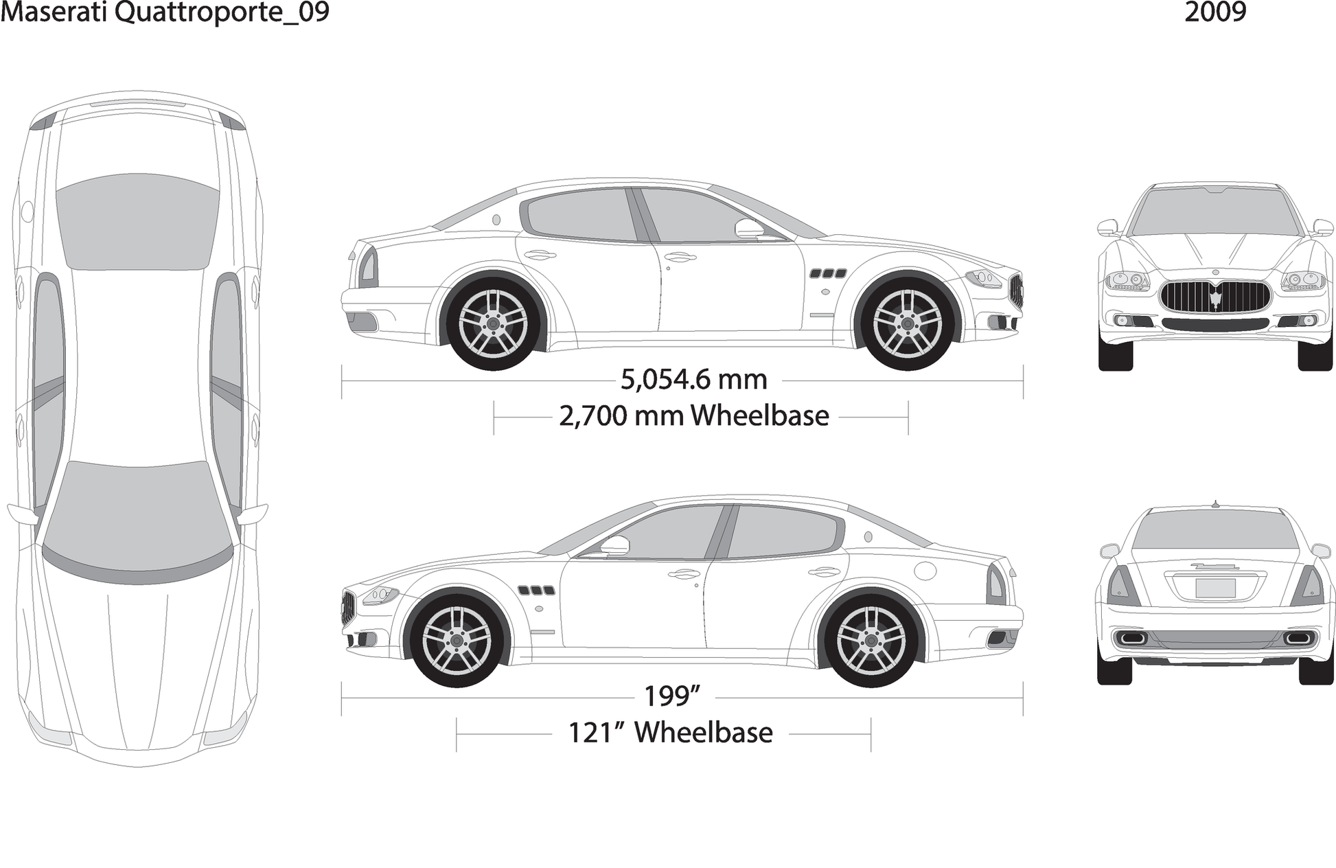 2009 Maserati Quattroporte V09 Vehicle Wrap Template