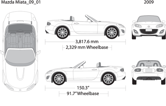 2009 Mazda Miata V01 Vehicle Wrap Template