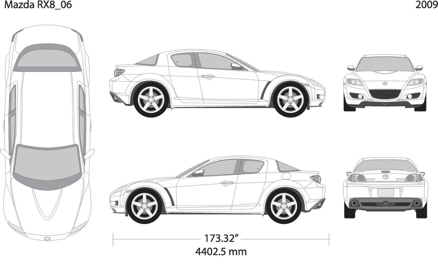 2009 Mazda Rx8 V06 Vehicle Wrap Template