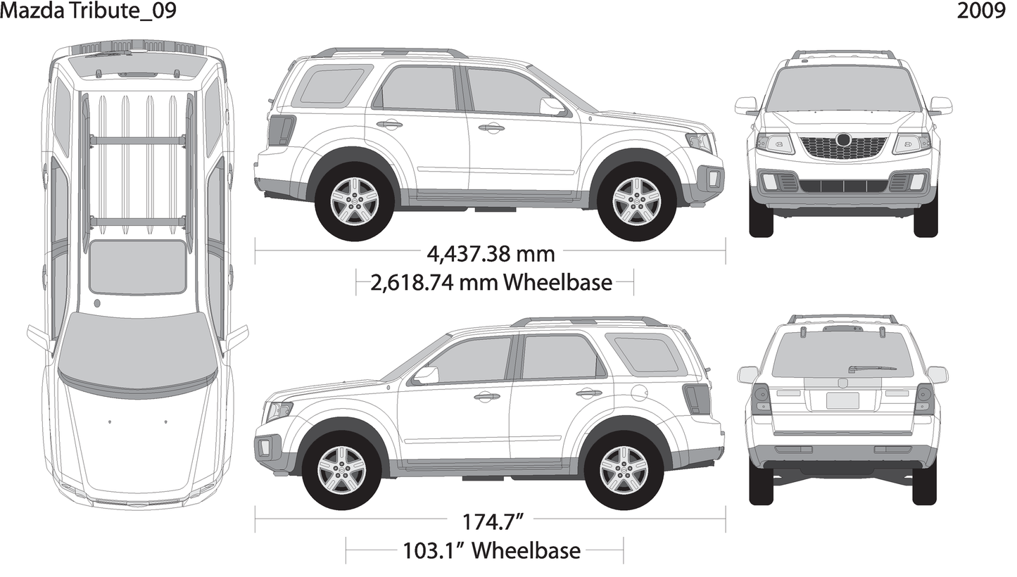 2009 Mazda Tribute V09 Vehicle Wrap Template