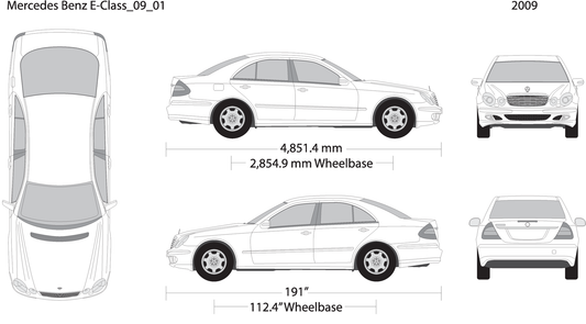 2009 Mercedes E Class V01 Vehicle Wrap Template