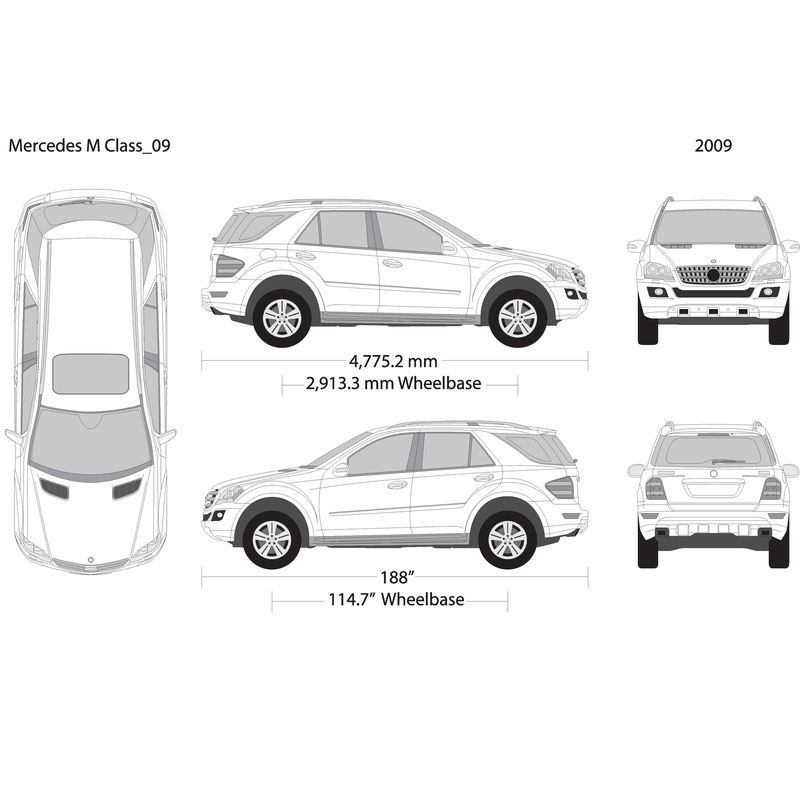 2009 Mercedes M Class V09 Vehicle Wrap Template