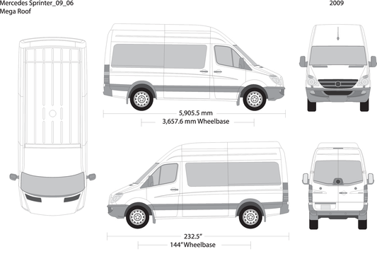2009 Mercedes Sprinter V06 Vehicle Wrap Template