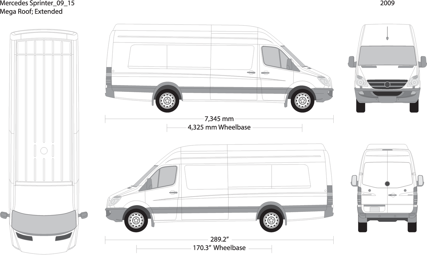 2009 Mercedes Sprinter V15 Vehicle Wrap Template