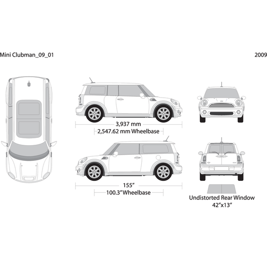 2009 Mini Cooper Mini Clubman V01 Vehicle Wrap Template