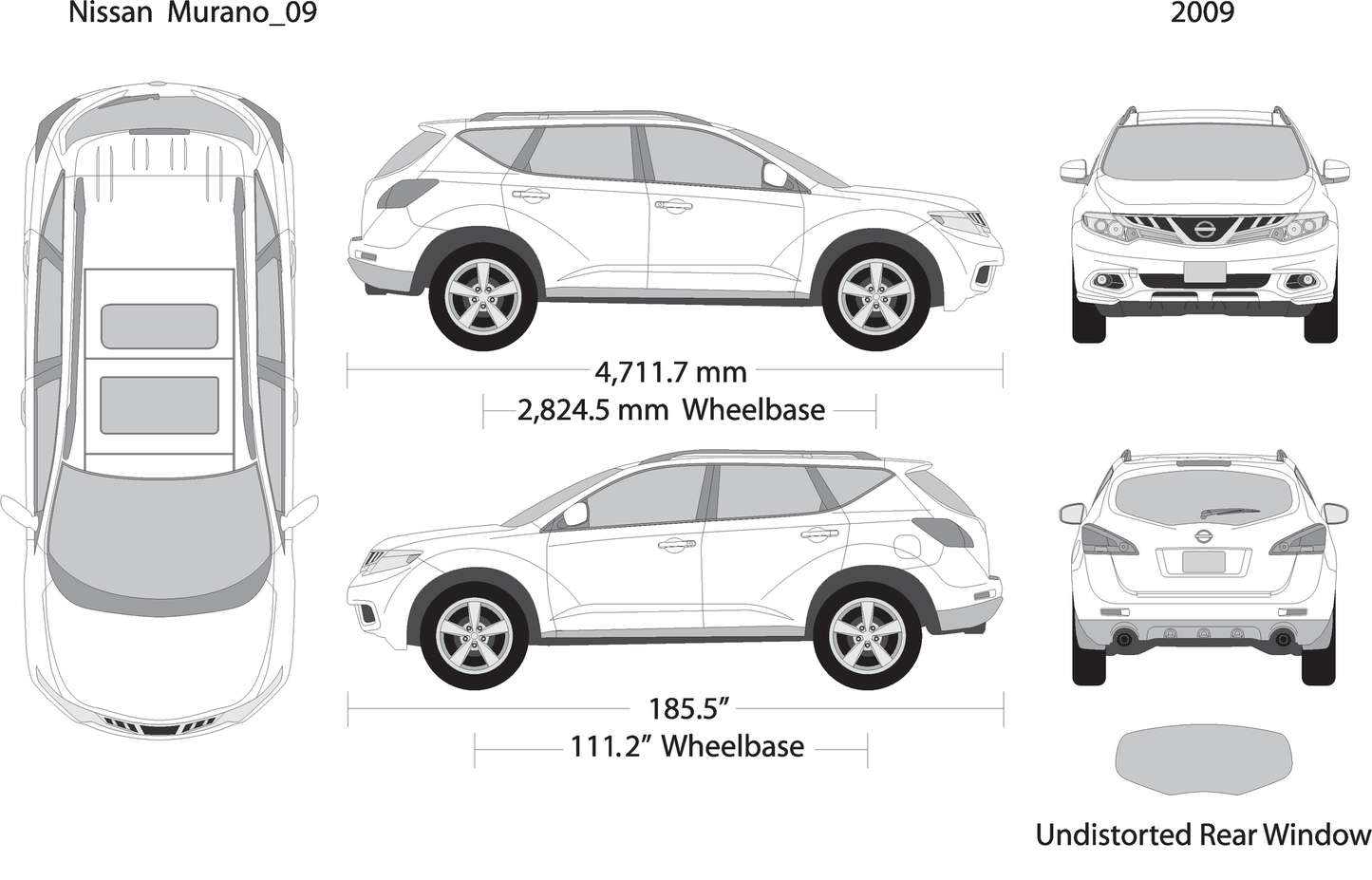 2009 Nissan Murano V09 Vehicle Wrap Template