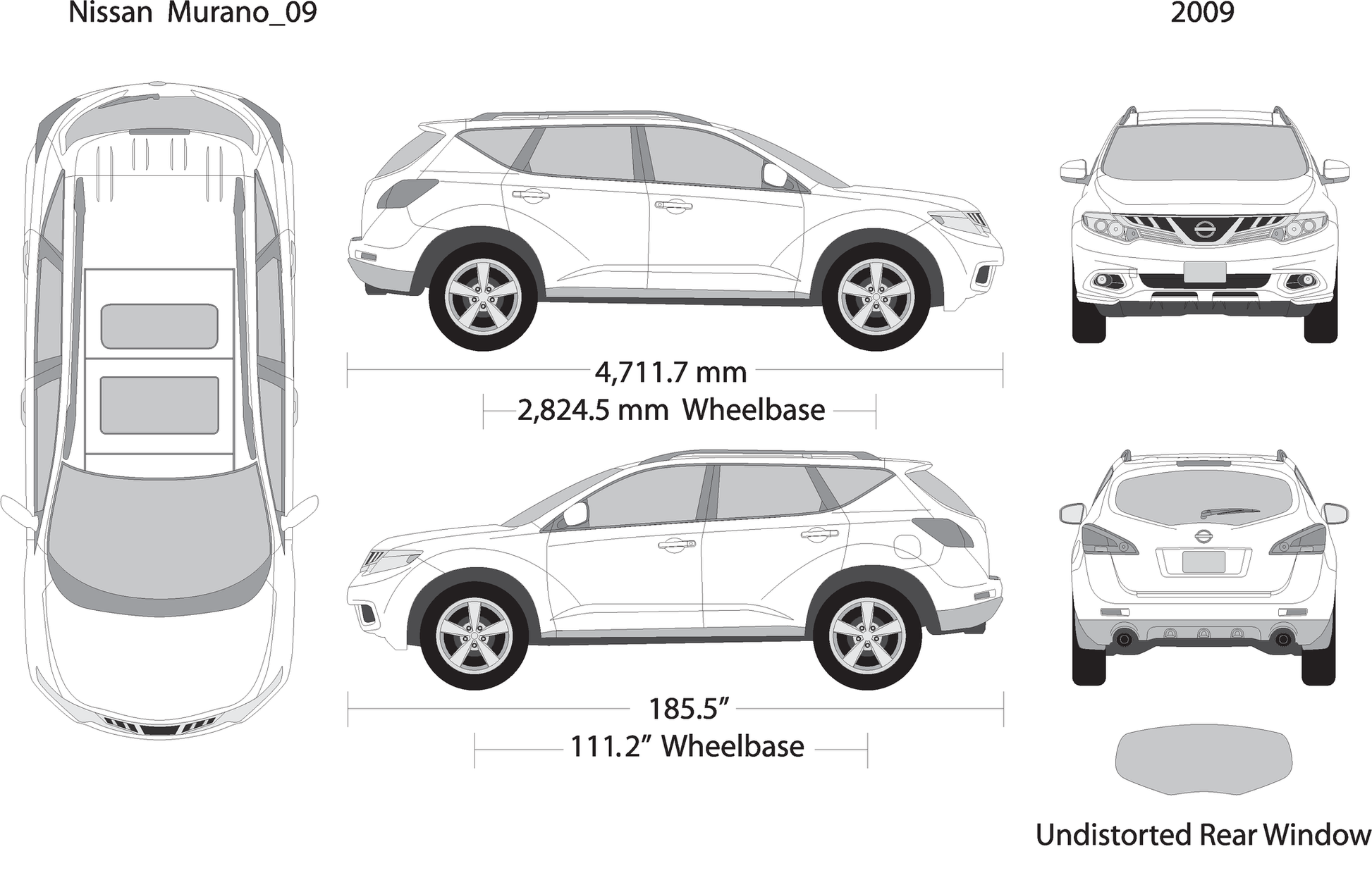 2009 Nissan Murano V09 Vehicle Wrap Template