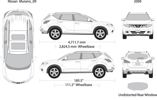 2009 Nissan Murano V09 Vehicle Wrap Template