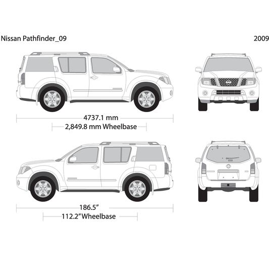 2009 Nissan Pathfinder V09 Vehicle Wrap Template