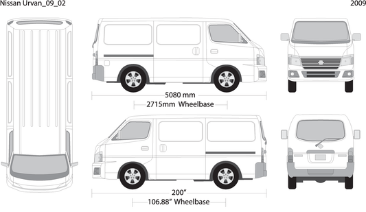 2009 Nissan Urvan V02 Vehicle Wrap Template