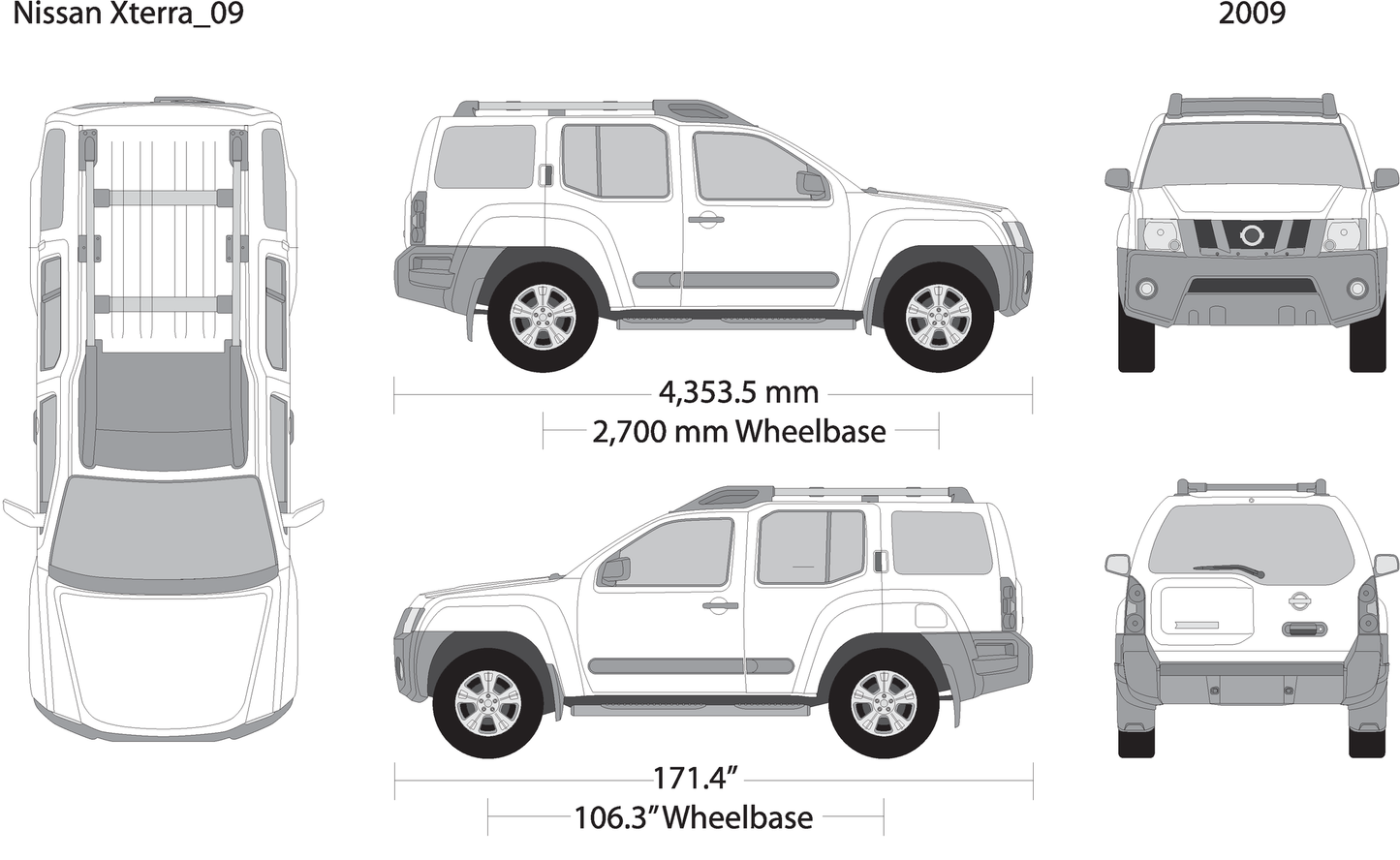 2009 Nissan Xterra V09 Vehicle Wrap Template