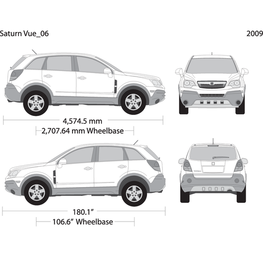 2009 Saturn Vue V06 Vehicle Wrap Template