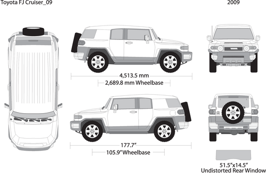 2009 Toyota Fj Cruiser V09 Vehicle Wrap Template