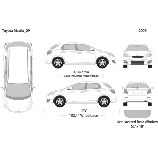 2009 Toyota Matrix V09 Vehicle Wrap Template