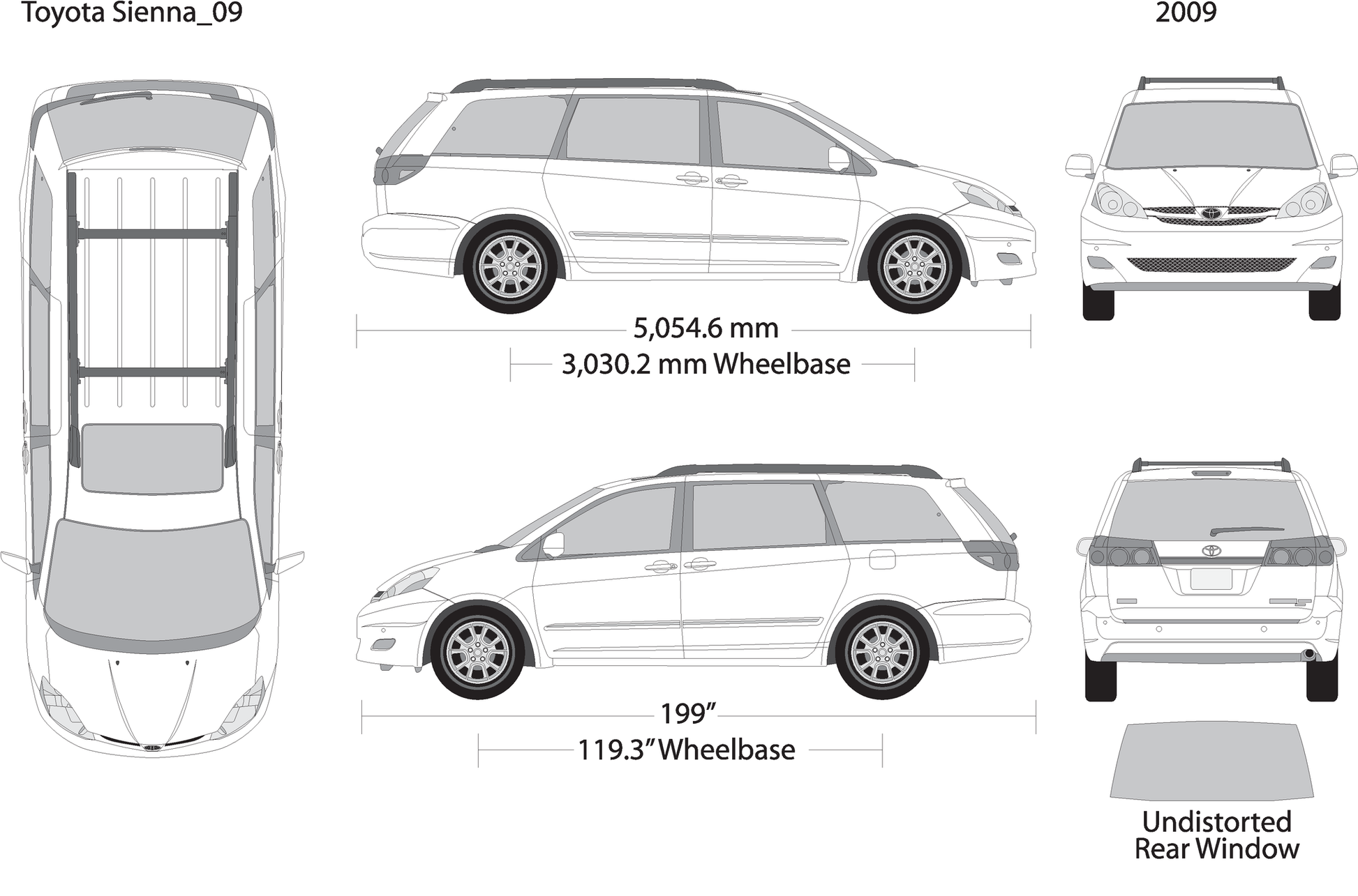 2009 Toyota Sienna V09 Vehicle Wrap Template
