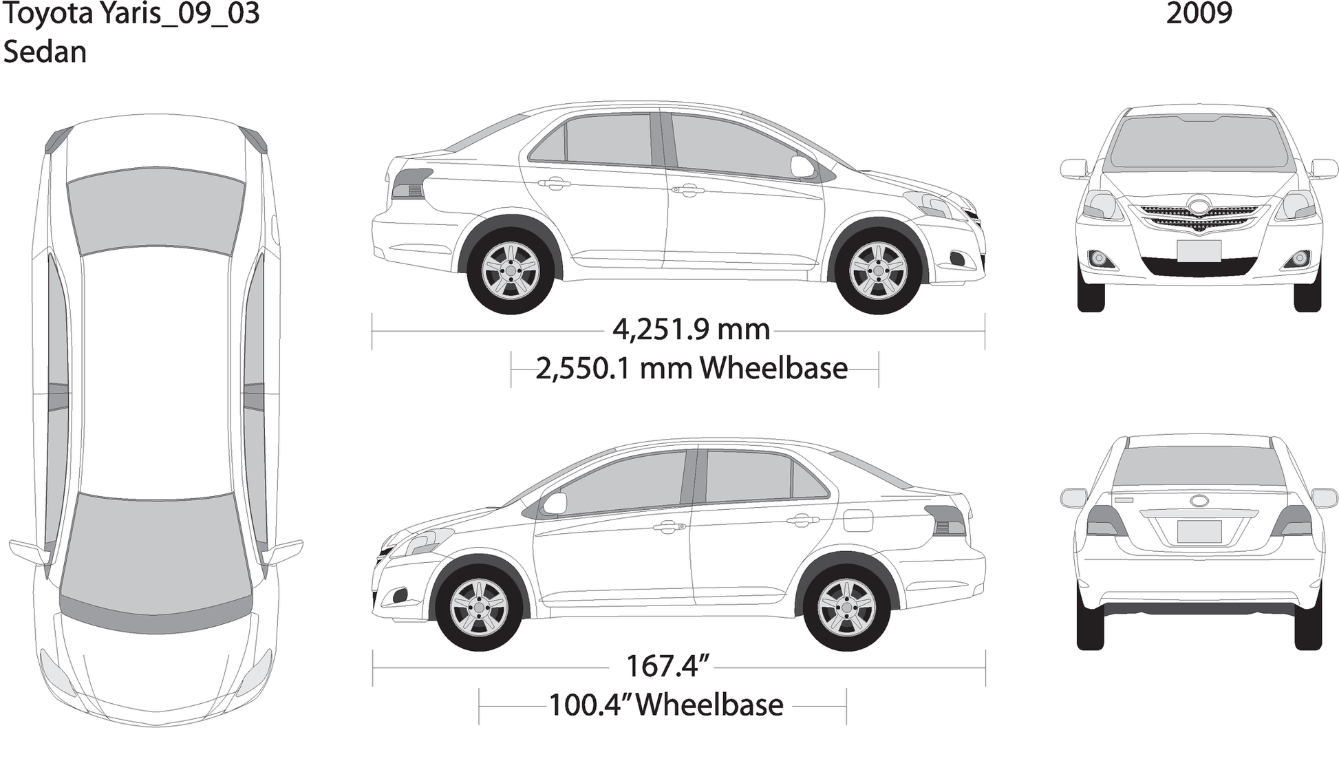 2009 Toyota Yaris V03 Vehicle Wrap Template
