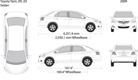2009 Toyota Yaris V03 Vehicle Wrap Template