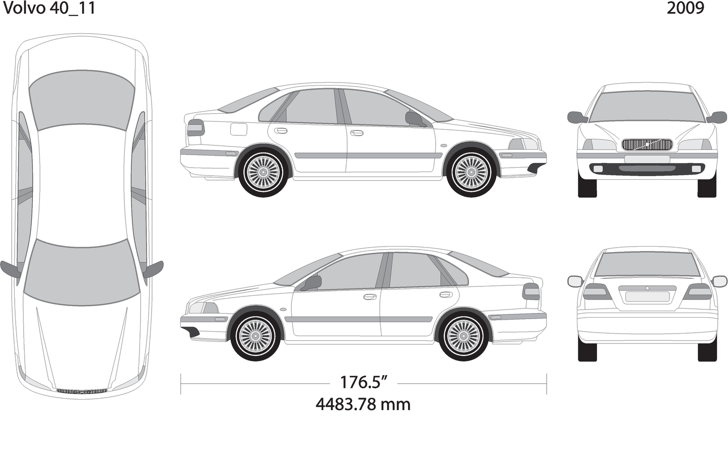 2009 Volvo Volvo 40 V11 Vehicle Wrap Template