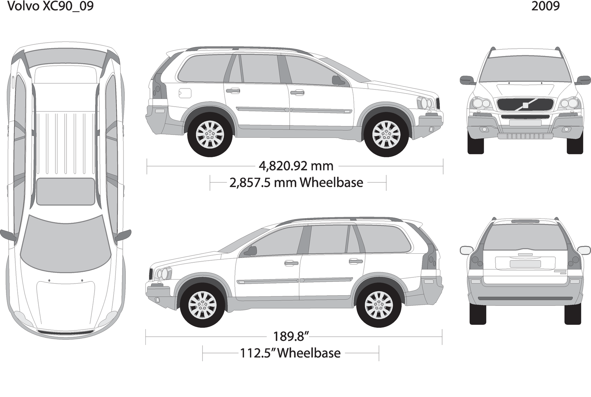 2009 Volvo Xc90 V09 Vehicle Wrap Template