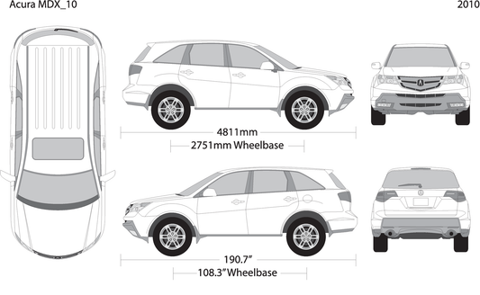 2010 Acura Mdx V10 Vehicle Wrap Template