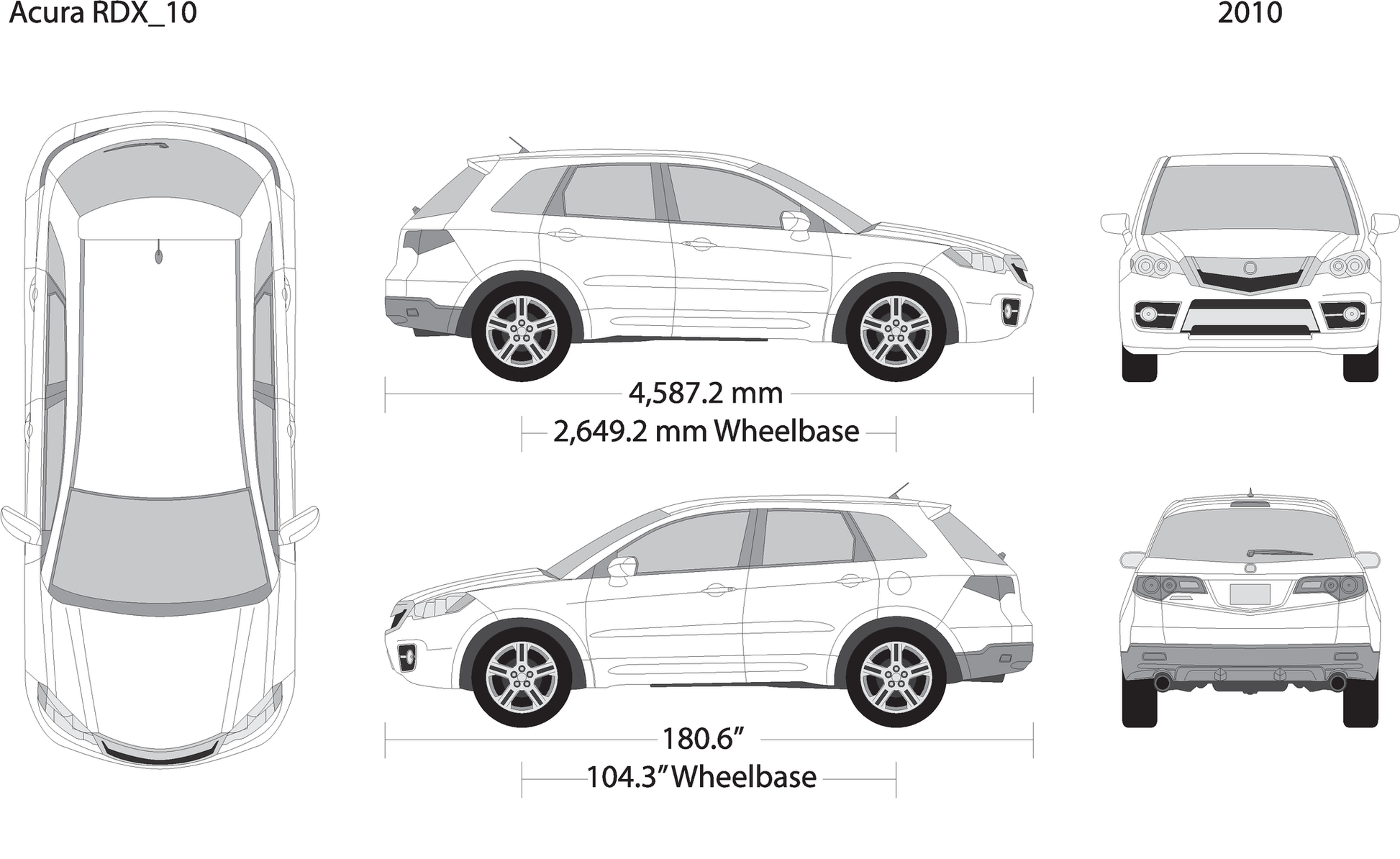 2010 Acura Rdx V10 Vehicle Wrap Template