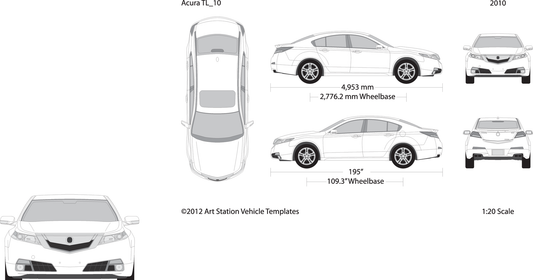 2010 Acura Tl V10 Vehicle Wrap Template