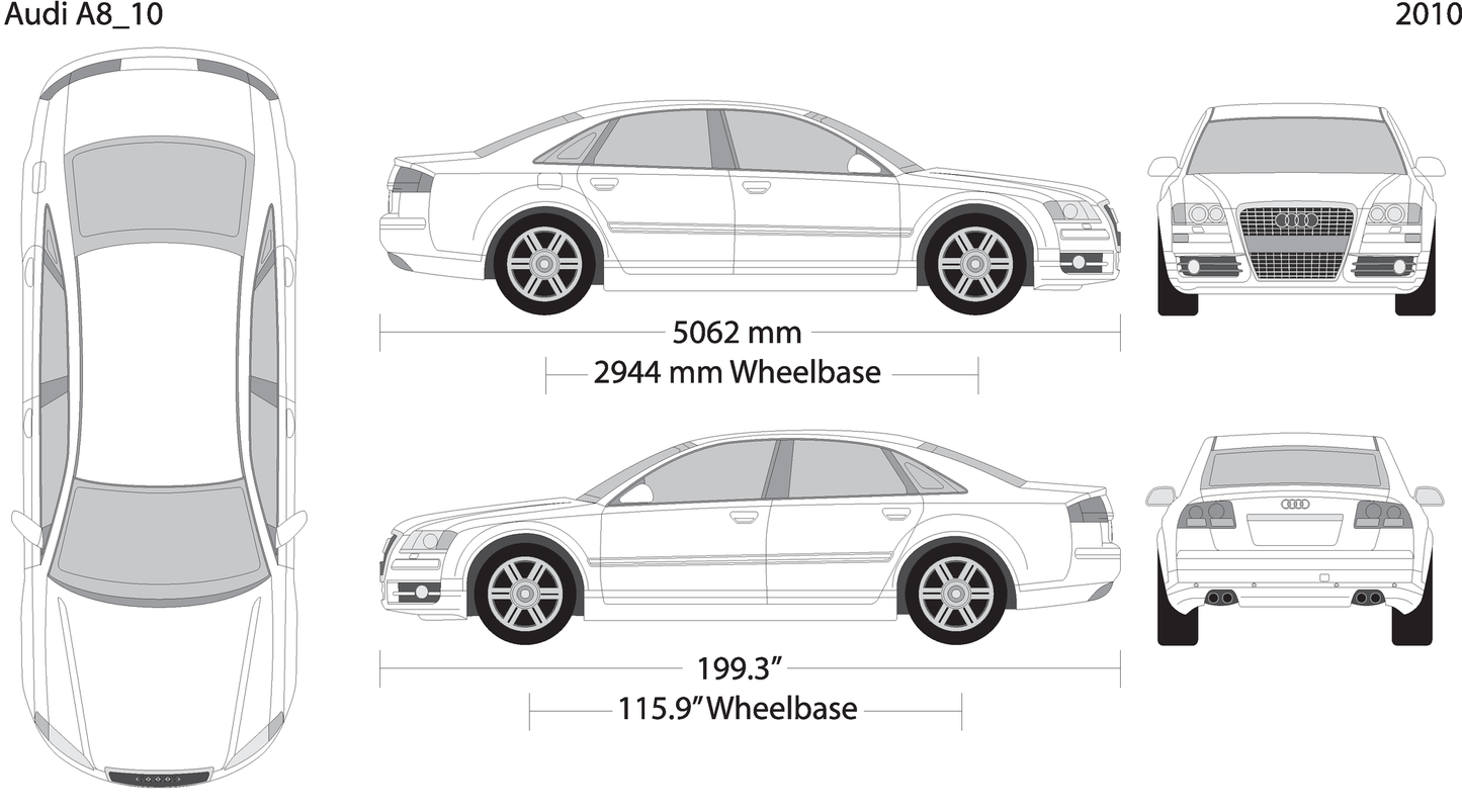 2010 Audi A8 V10 Vehicle Wrap Template
