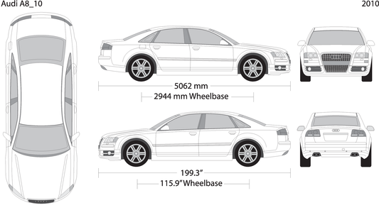 2010 Audi A8 V10 Vehicle Wrap Template