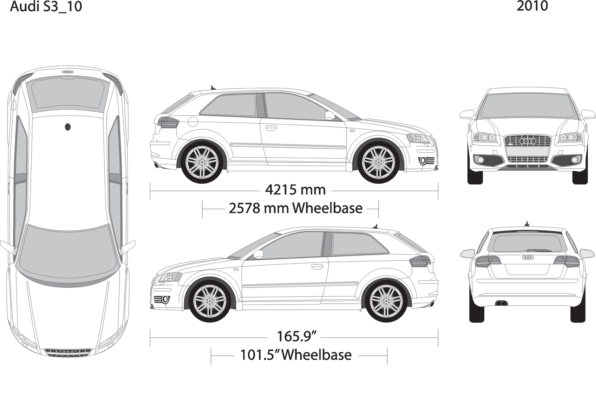 2010 Audi S3 V10 Vehicle Wrap Template
