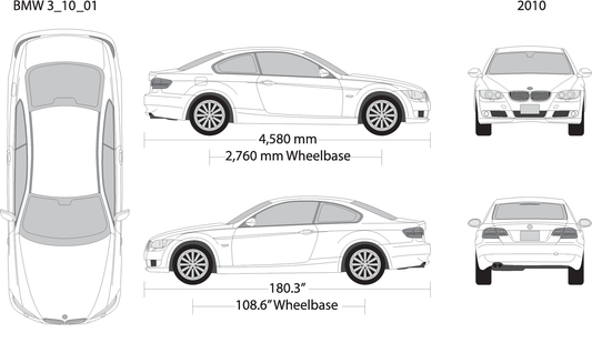 2010 Bmw 3 V10 Vehicle Wrap Template