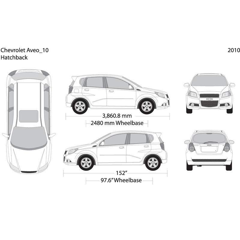 2010 Chevy Aveo Hatchback V10 Vehicle Wrap Template