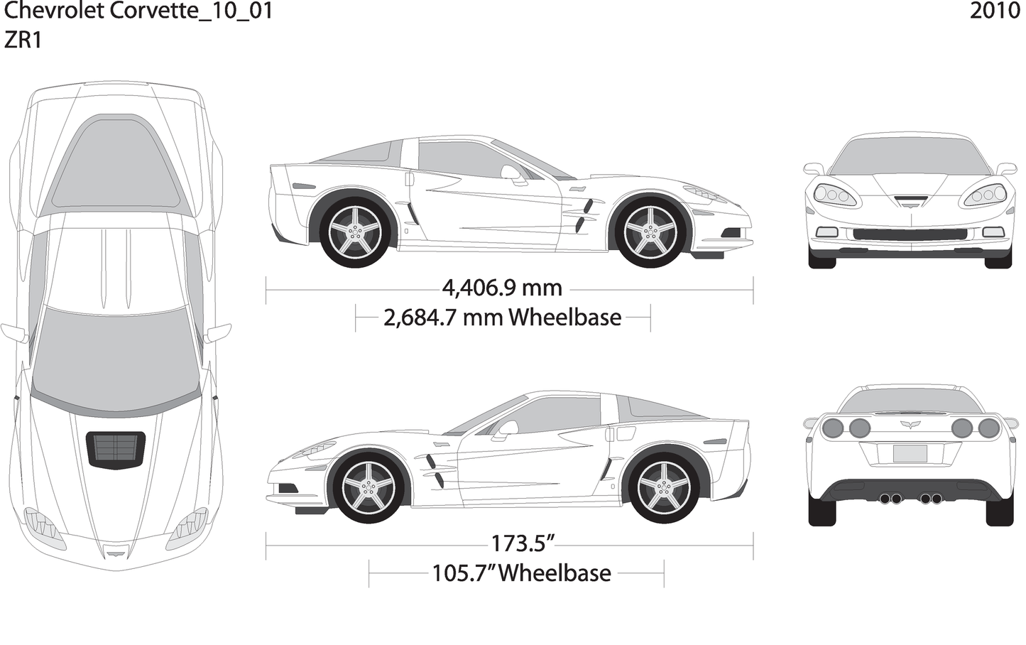 2010 Chevy Corvette V01 Vehicle Wrap Template