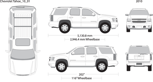 2010 Chevy Tahoe V01 Vehicle Wrap Template