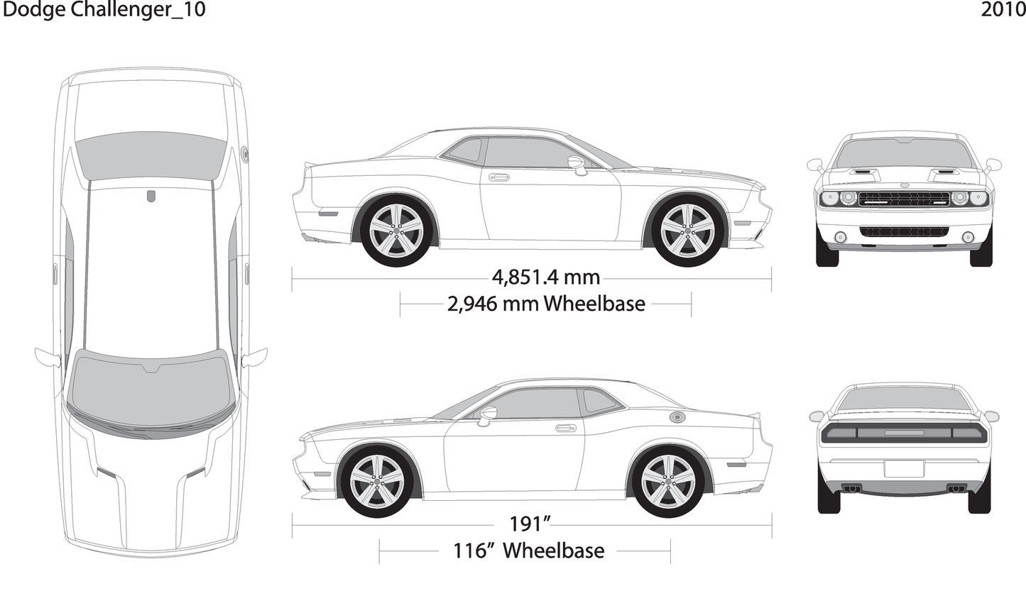2010 Dodge Challenger V10 Vehicle Wrap Template