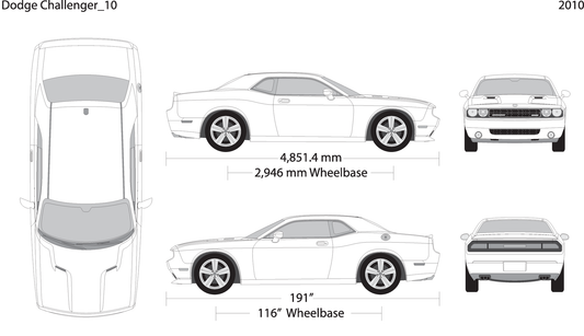 2010 Dodge Challenger V10 Vehicle Wrap Template