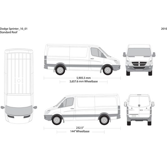 2010 Dodge Sprinter V01 Vehicle Wrap Template