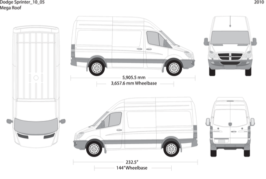 2010 Dodge Sprinter V05 Vehicle Wrap Template