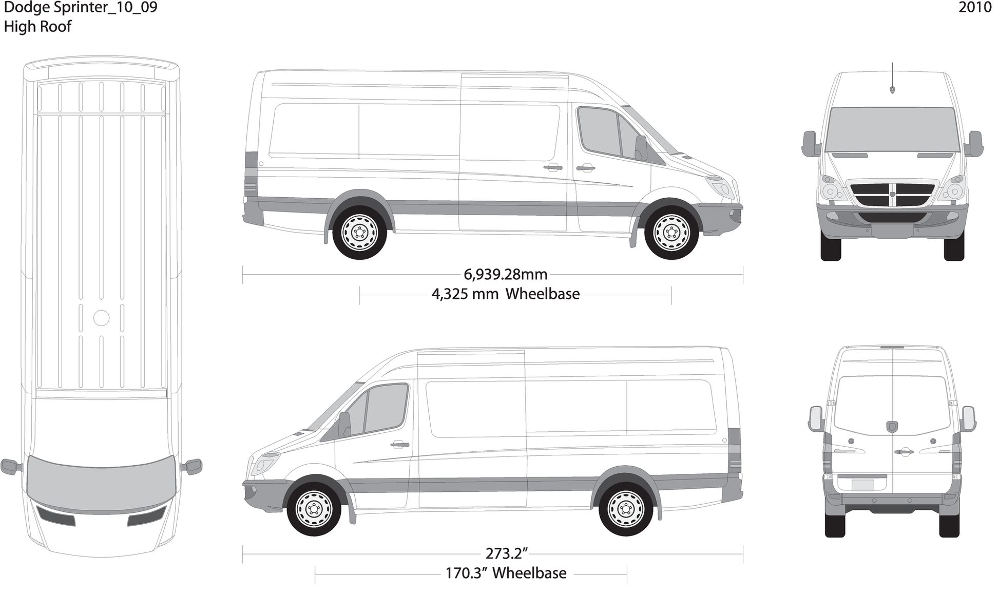 2010 Dodge Sprinter V09 Vehicle Wrap Template