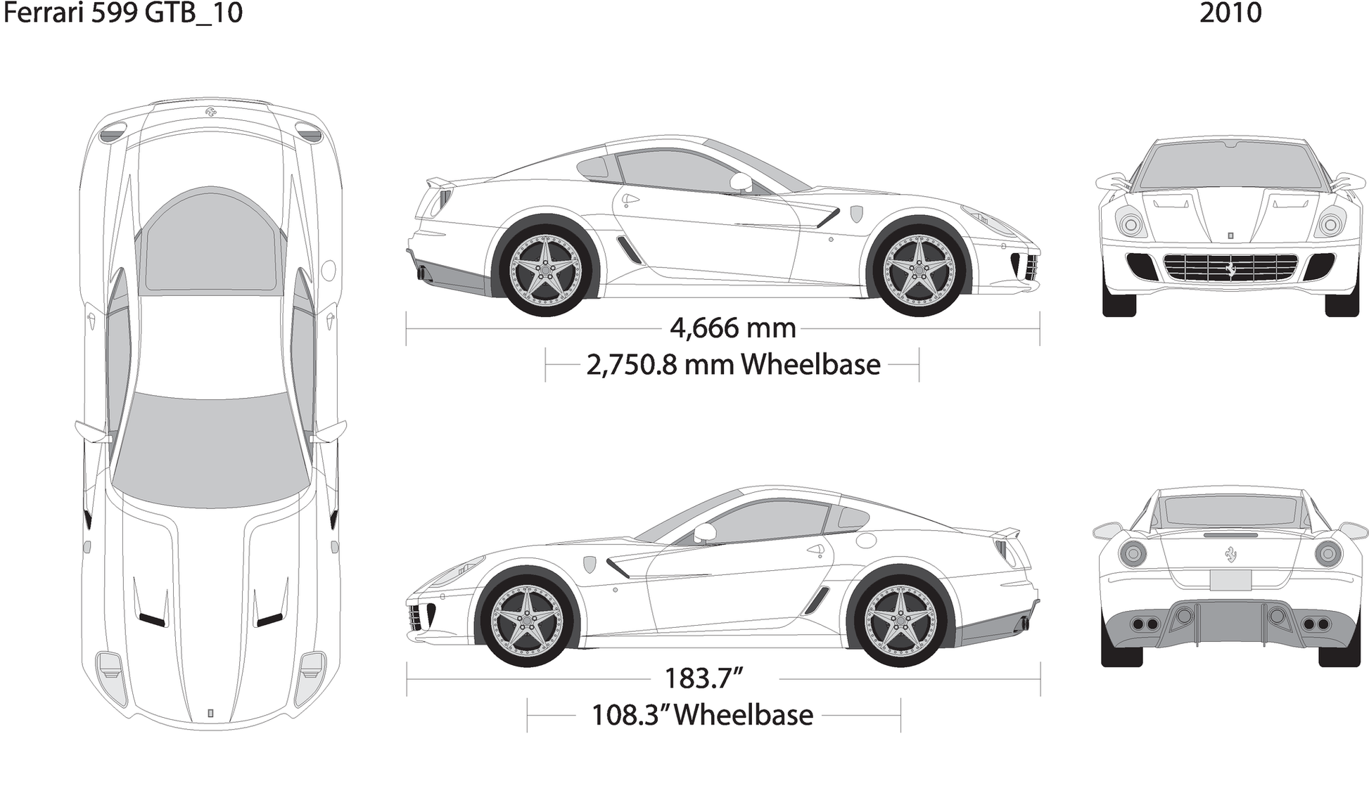 2010 Ferrari 599 Gtb V10 Vehicle Wrap Template