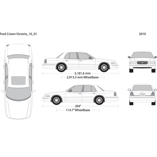 2010 Ford Crown Victoria V01 Vehicle Wrap Template