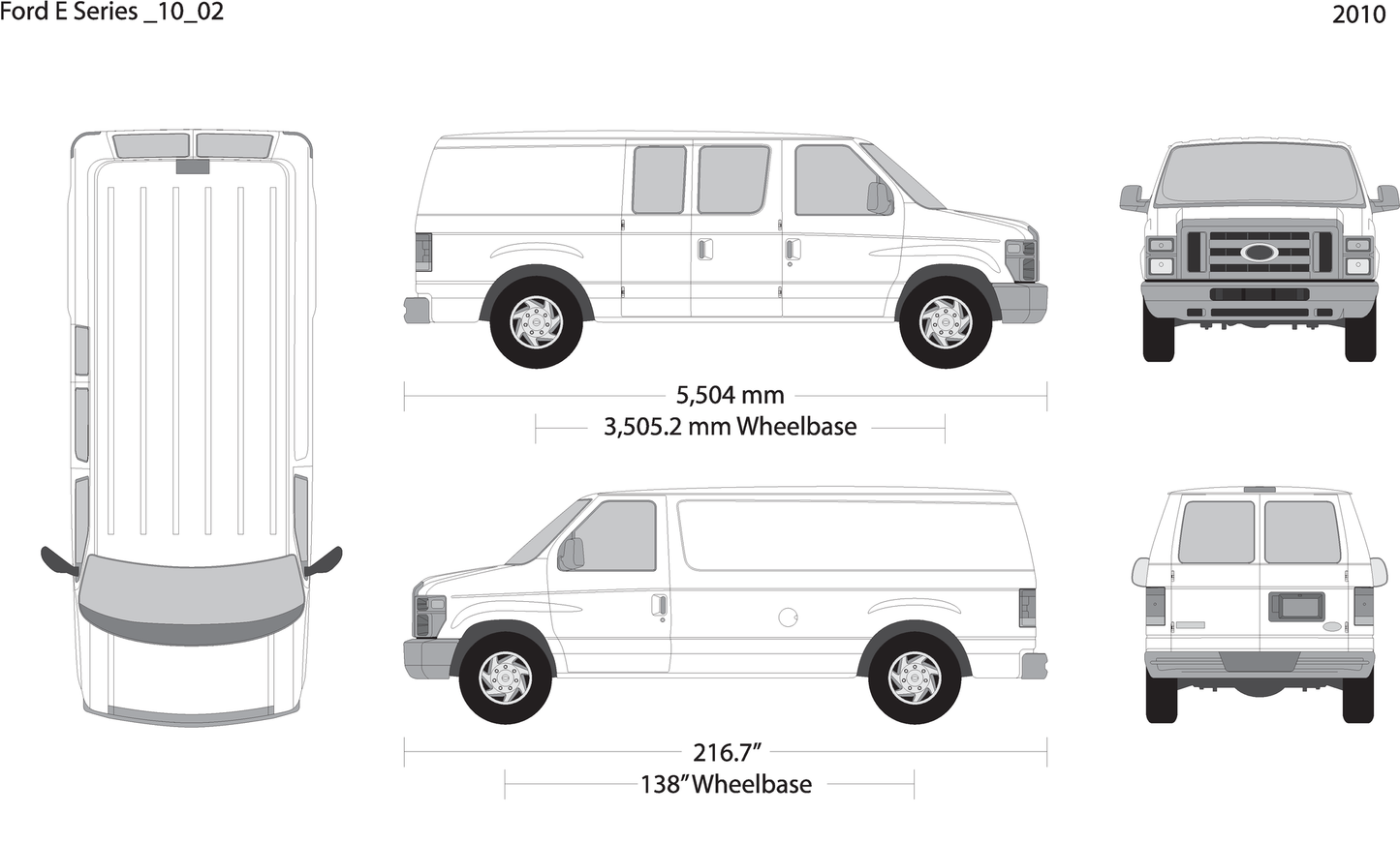 2010 Ford E Series V02 Vehicle Wrap Template
