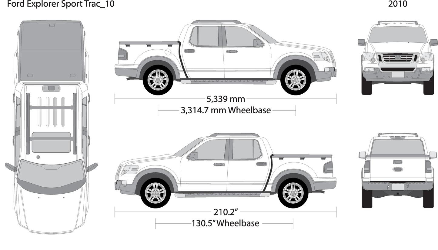 2010 Ford Explorer Sport Trac V10 Vehicle Wrap Template