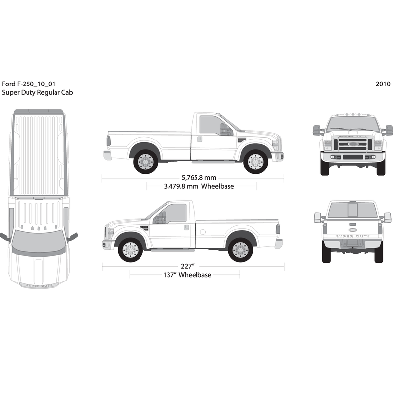 2010 Ford F 250 V01 Vehicle Wrap Template