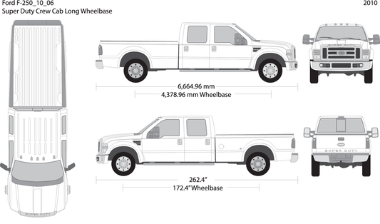 2010 Ford F 250 V06 Vehicle Wrap Template