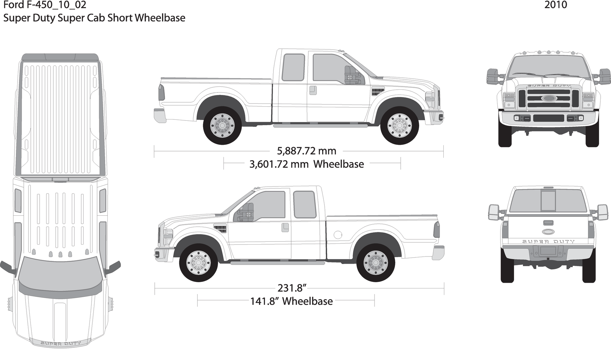 2010 Ford F 450 V02 Vehicle Wrap Template