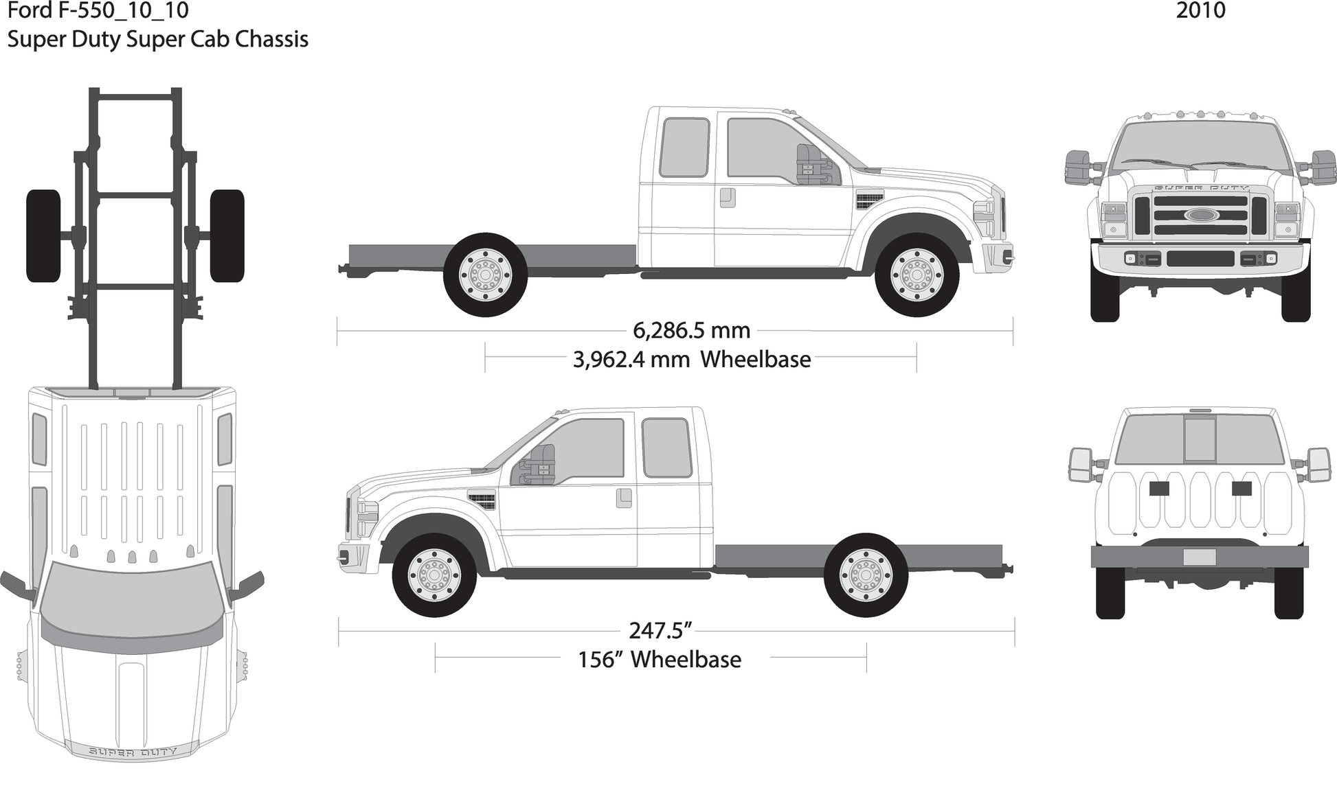 2010 Ford F 550 V10 Vehicle Wrap Template