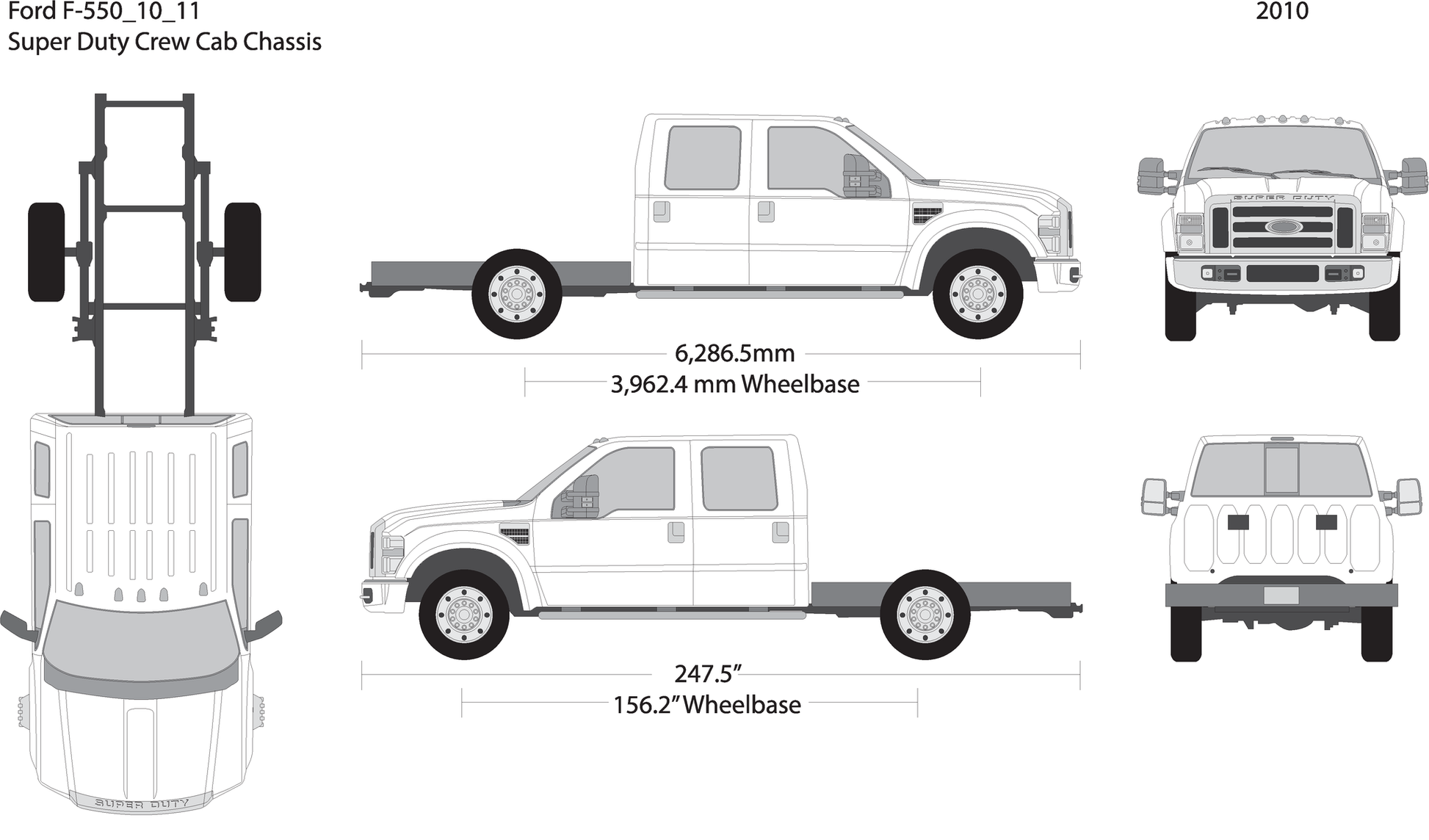 2010 Ford F 550 V11 Vehicle Wrap Template
