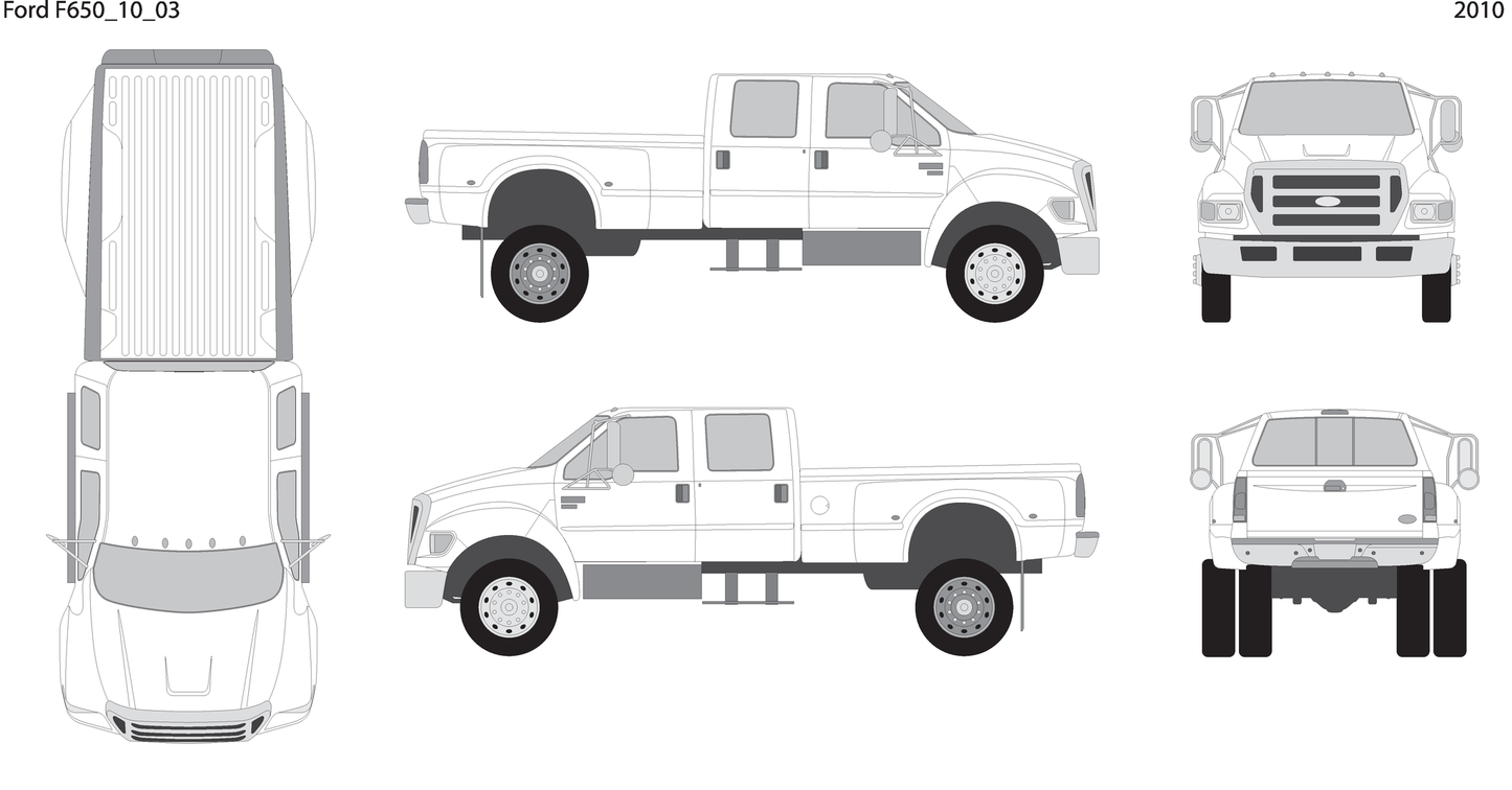 2010 Ford F 650 V03 Vehicle Wrap Template