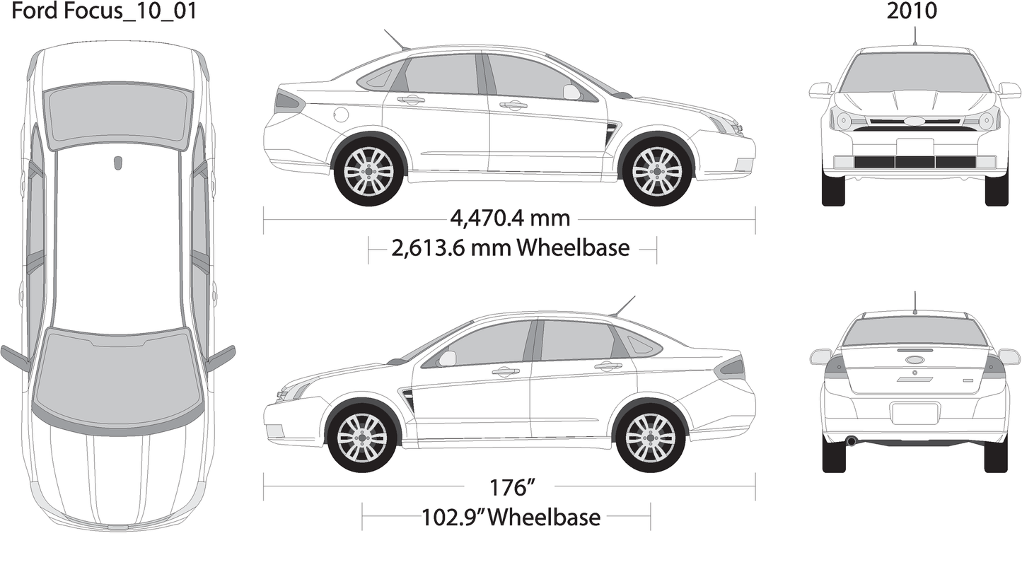2010 Ford Focus V01 Vehicle Wrap Template