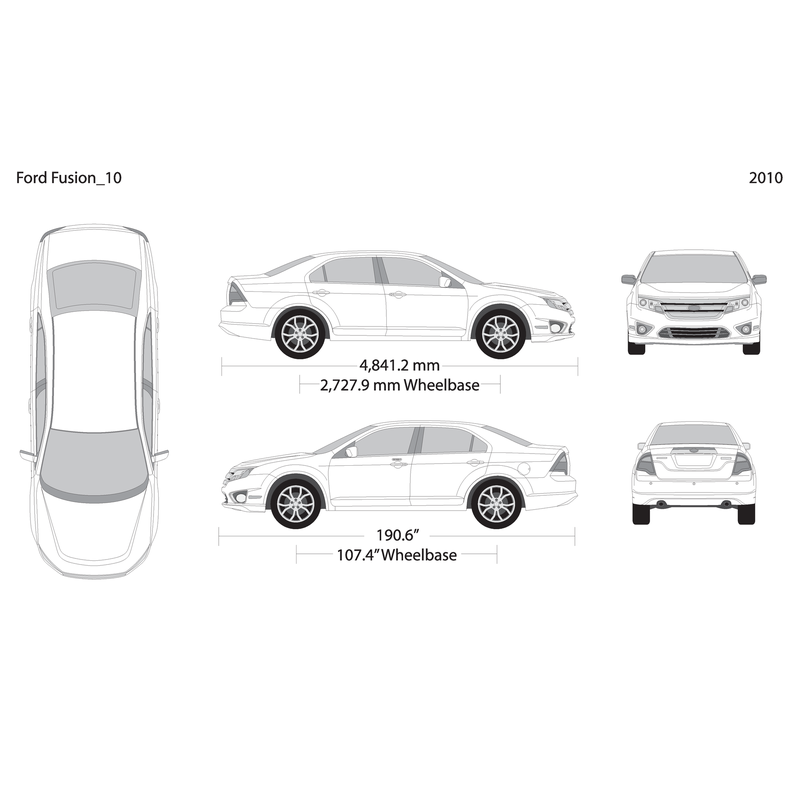 2010 Ford Fusion V10 Vehicle Wrap Template